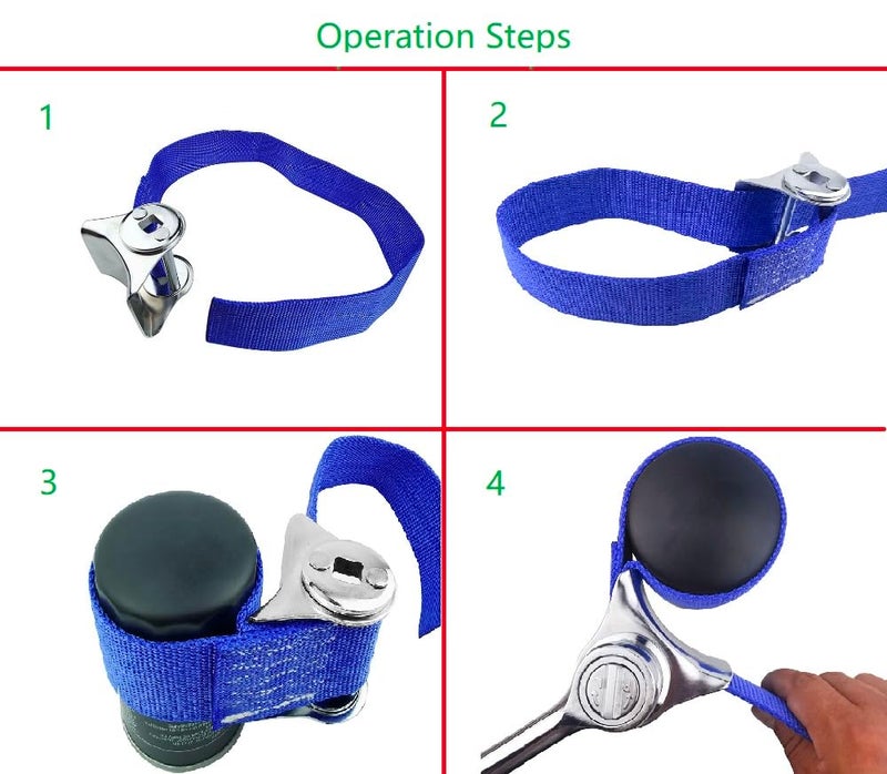 Shonee Strap Wrench for Oil Filters, Adjustable Wrench for up to 150mm, Removal Tool for Engine Filters, Conduit and Fittings - Image 2