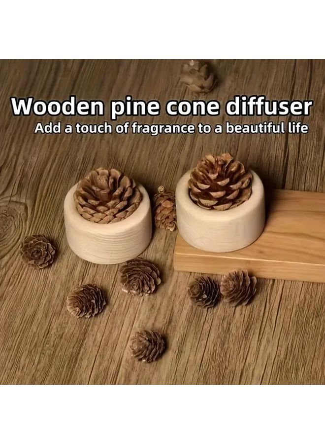 Wooden Pine Cone Diffuser Solid Perfume for Home Car Office Party Spa Aroma - Image 1