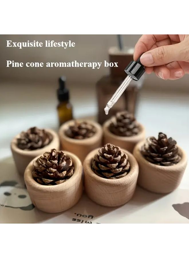 Wooden Pine Cone Diffuser Solid Perfume for Home Car Office Party Spa Aroma - Image 2