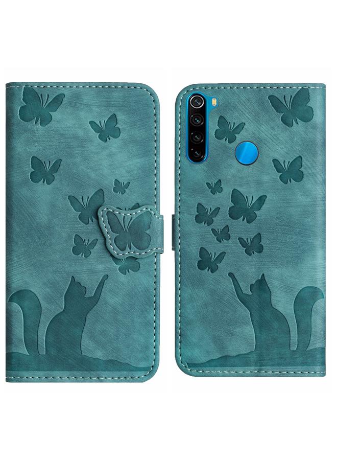 The Bros Case For Xiaomi Redmi Note 8 Butterfly Cat Embossing Flip Leather Phone Case