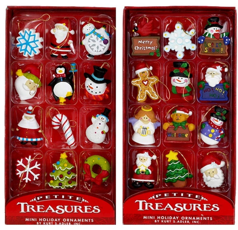 Kurt Adler Petite Treasures 12Piece Miniature Ornaments Set 2 Pack