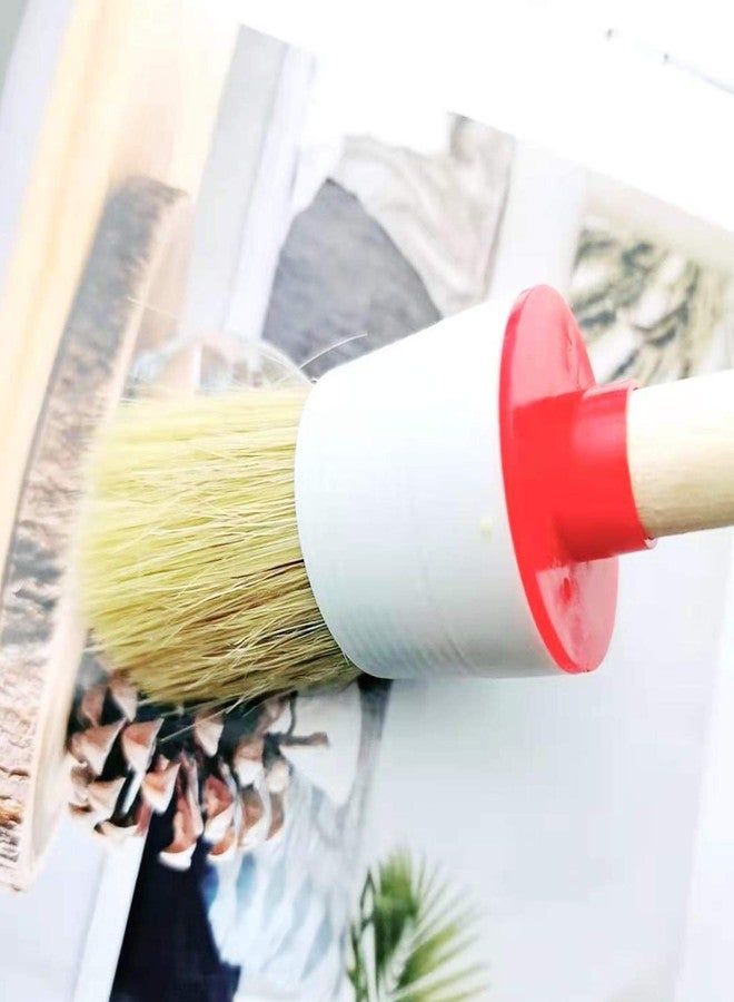 Markeny 6Pack Wood Handle Round Head Paint Brush Set Bristles Smooth Bristle Round Brushes Tool for Stencils DIY Painting Waxing Home Decor - Image 5