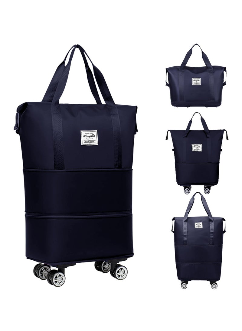 ZERIFAM Expandable Travel Bag, Foldable Rolling Duffle Bag with Wheels and Handle, Travel Duffle Bag Large Weekend Bag, Large Capacity Dry Wet Separation Carry on Bag Lightweight Suitcases for Men Women - Image 1