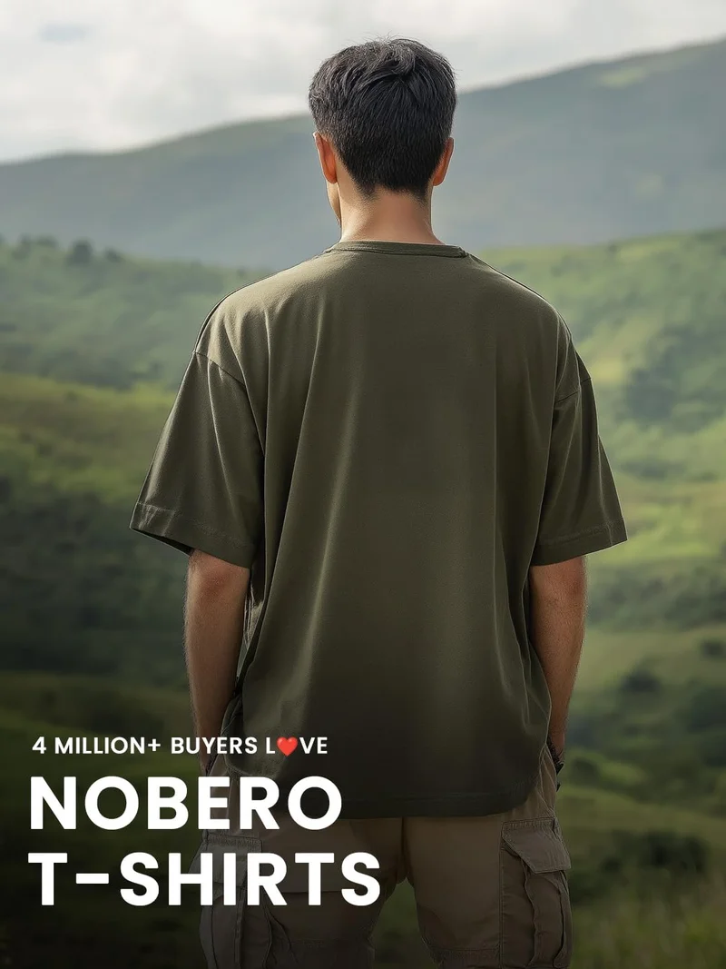 NOBERO  Graphic Print Oversized T-Shirt for Men for Men | Best Price UAE
