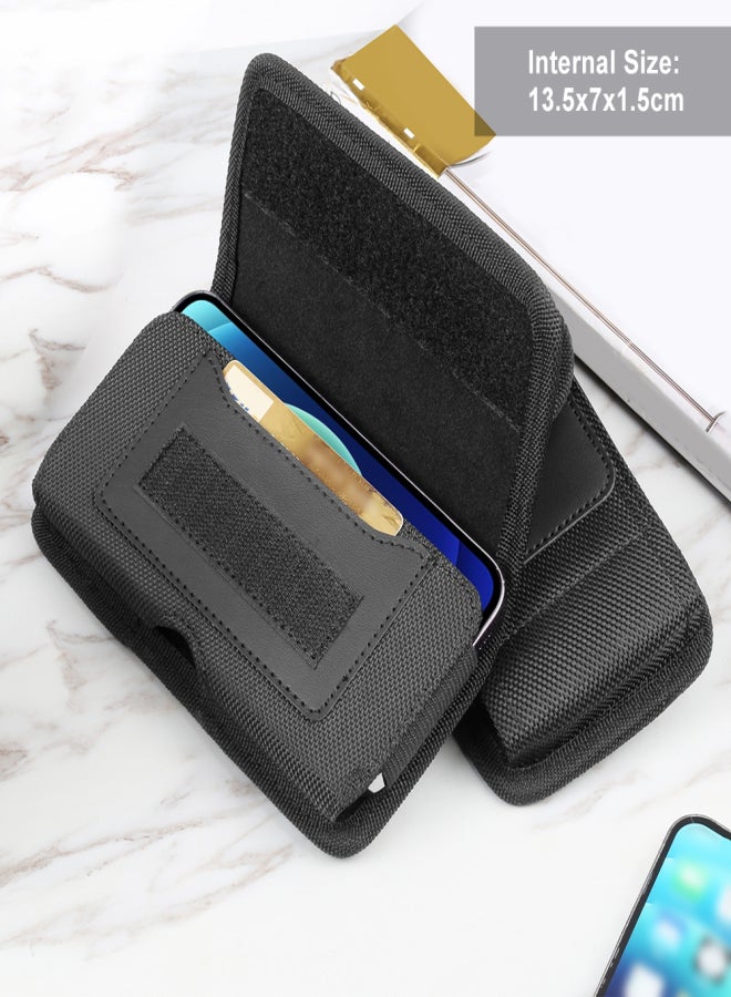 HAWEEL Multifunctional Cell Phone Pouch Waterproof Nylon Belt Holster Case with Card Slot Mobile Phone Waist Bag Compatible with Most Smartphones - Image 3
