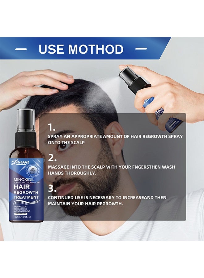 LUNOON Minoxidil Hair Regrowth Treatment - Growth Spray For Men And Women , 5% Minoxidil Hair Serum For Stronger Thicker Longer Hair Help To Stop Thinning And Loss Hair 30ml - Image 5