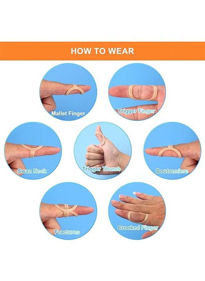 Generic - 5Pcs Joint Fixator Oval Finger Splints & Sleeves Kit 5 Graduated Trigger Finger Splint for Trigger/Arthritis/Straightening Finger Brace Support for Thumb/Middle/Ring/Index/Pinky (Size 3,4,5,6,7) - Image 1