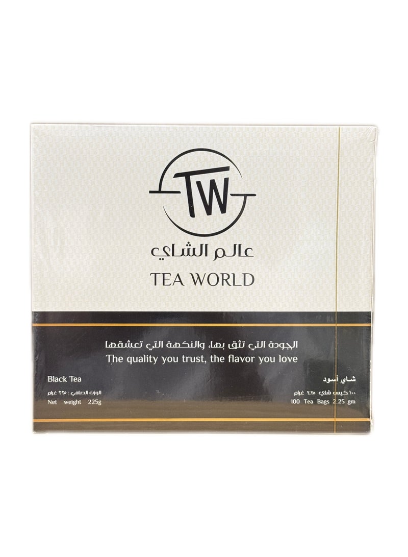 Tea World Premium Black Tea – 100 Tea Bags 2.25 gm | Strong, Fresh & Aromatic