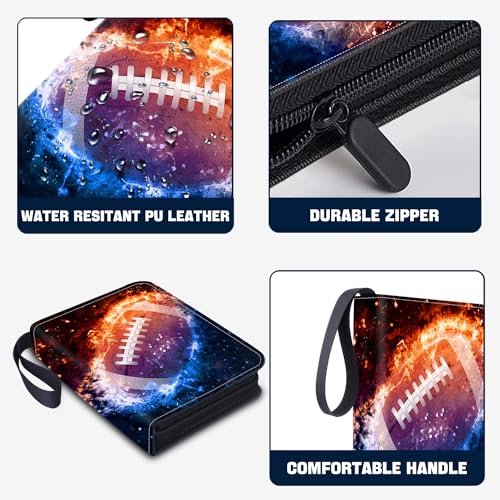 HESPLUS 900 Pockets Football Card Binder, Football Trading Cards Display Case with Football Card Sleeves Card Holder Protectors Set for Football Cards, Sports Cards, Game Cards Collector Album - Image 4