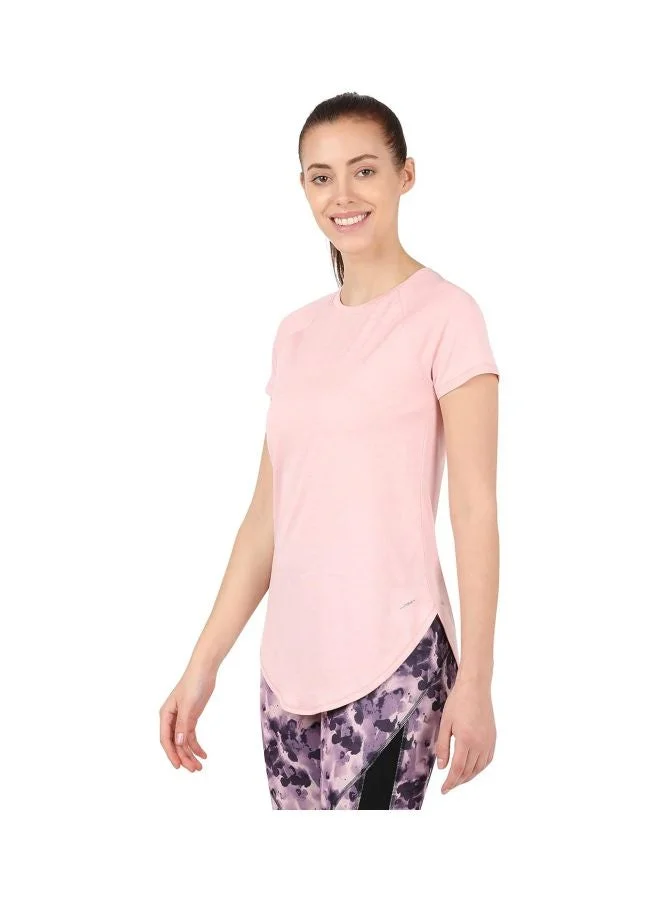 Jockey  MW62 Women Microfiber Fabric Relaxed Fit Solid Curved Hem Styled Half Sleeve T Shirt with Stay Fresh Treatment for Women | Best Price UAE
