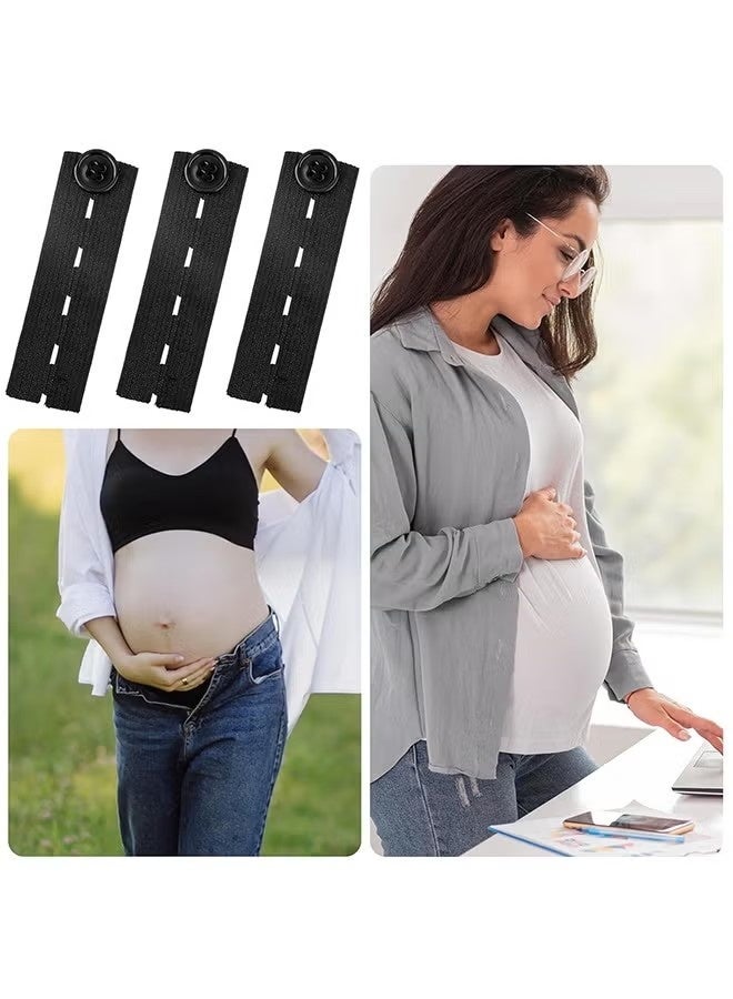 10 PCS Waist Extender Button Elastic Comfy Adjustable Waistband Expanders for Men and Women Jeans Pants Skirt Dress Trousers (Black) - Image 5