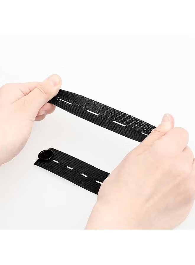 10 PCS Waist Extender Button Elastic Comfy Adjustable Waistband Expanders for Men and Women Jeans Pants Skirt Dress Trousers (Black) - Image 4
