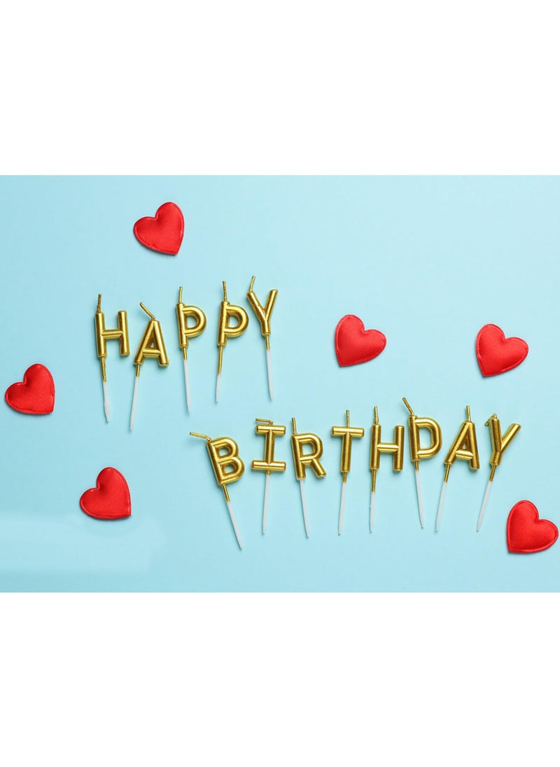 RTYY رسالة عيد ميلاد سعيد، شمعة عيد ميلاد، كعكة حلوى، حفلة زينة أجواء رومانسية، زخرفة الجزء العلوي من كعكة عيد الميلاد، زخرفة الكب كيك (ذهبي)  - Image 2