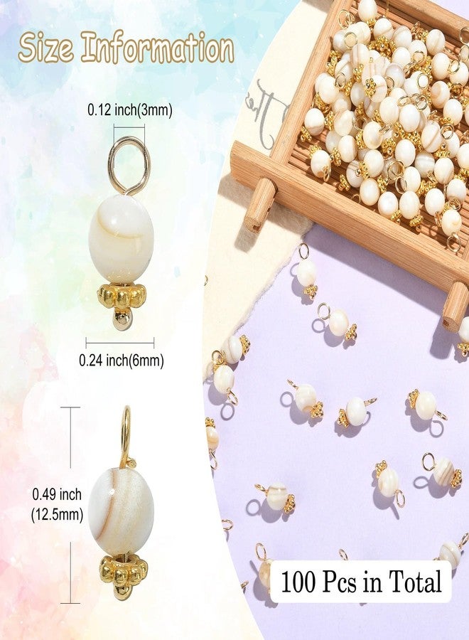 Ipotkitt 100 Pcs Old Lace Freshwater Shell Charms Small Natural Round Shell Charms for Jewelry Making and DIY Crafts - Image 2