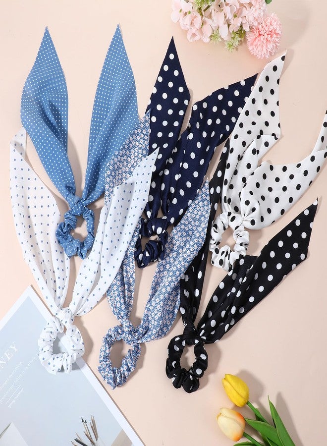 ElevateTech Elastic Hair Scrunchies and Ribbons, 3 Pcs Bow Hair Scarf Scrunchies with Long Tails Knotted Bow Hairs Ties Ponytail Holders Head Bands Hairs Ribbons Accessories for Women Ladies - Image 3