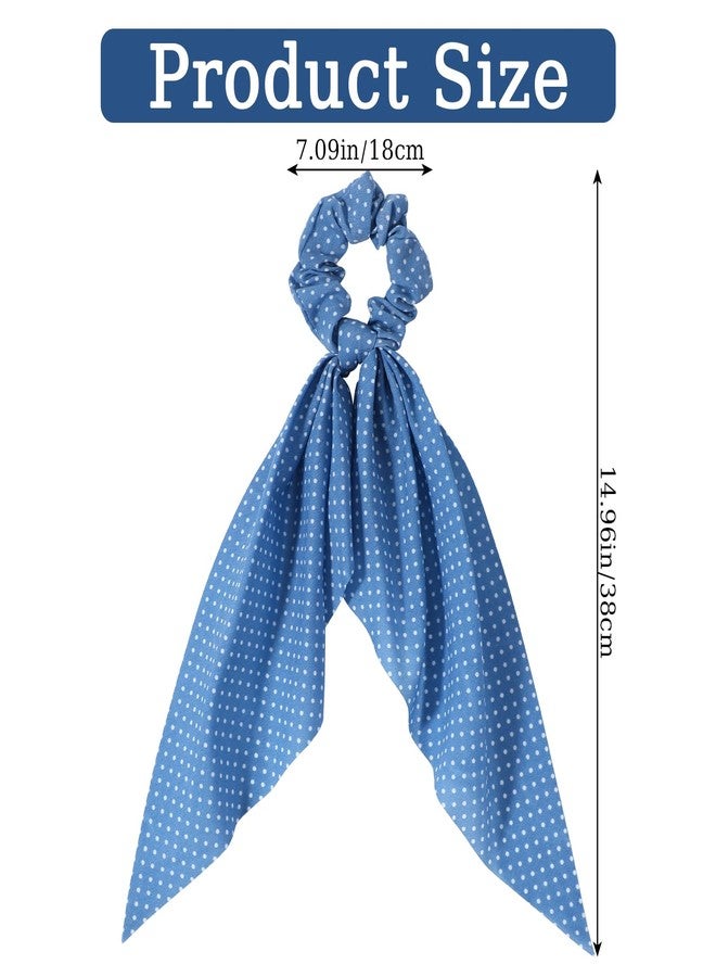 ElevateTech Elastic Hair Scrunchies and Ribbons, 3 Pcs Bow Hair Scarf Scrunchies with Long Tails Knotted Bow Hairs Ties Ponytail Holders Head Bands Hairs Ribbons Accessories for Women Ladies - Image 2