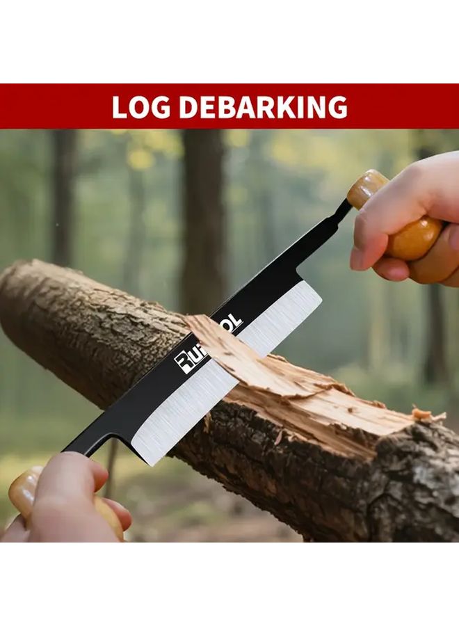 6in Draw Knife Carbon Steel Blade Woodworking Debarking Tool For Wood Carving - Image 4