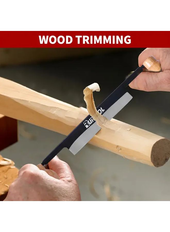 6in Draw Knife Carbon Steel Blade Woodworking Debarking Tool For Wood Carving - Image 3