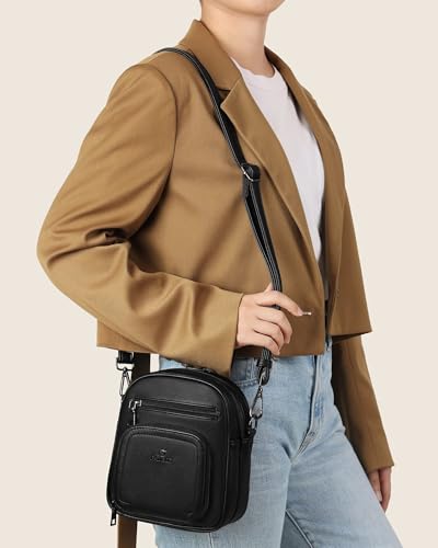 FADEON Small Purses for Women Crossbody Bags, Designer PU Leather Mini Cross Body Purse Travel Shoulder Bag Card Slots - Image 2