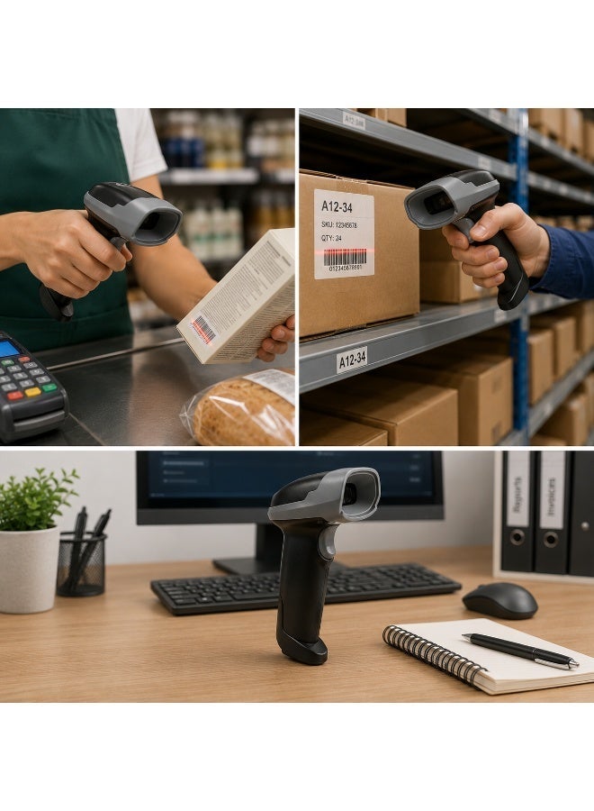 BASEET Wireless 2.4GHz Handheld QR & Barcode Scanner for POS and Warehouse BAS-133W - Image 4