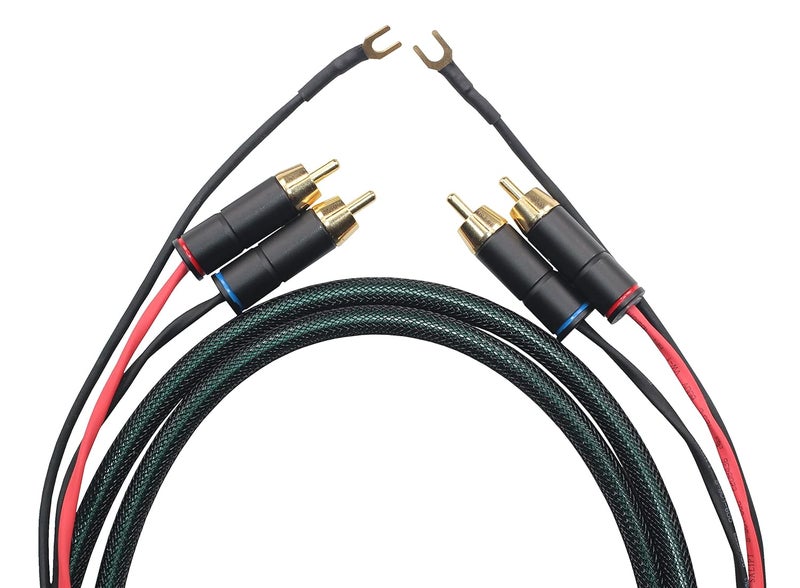 cheekyglo FOI RCA Cable with Ground Wire, Dual RCA to Dual RCA with Ground Wire Stereo Interconnect Cable. FOI (1.5M(4.92ft))1.5M(4.92ft) - Image 1