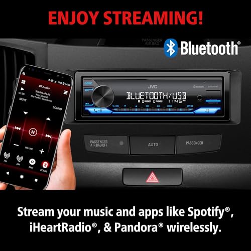 JVC KD-SX27BT Car Stereo with Bluetooth, 100W Digital Media Receiver, 1.5A USB to Charge Devices, Single DIN Head Unit, AM/FM, Aux-in, JVC Remote App - Image 5