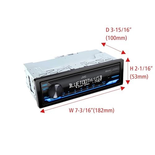 JVC KD-SX27BT Car Stereo with Bluetooth, 100W Digital Media Receiver, 1.5A USB to Charge Devices, Single DIN Head Unit, AM/FM, Aux-in, JVC Remote App - Image 4