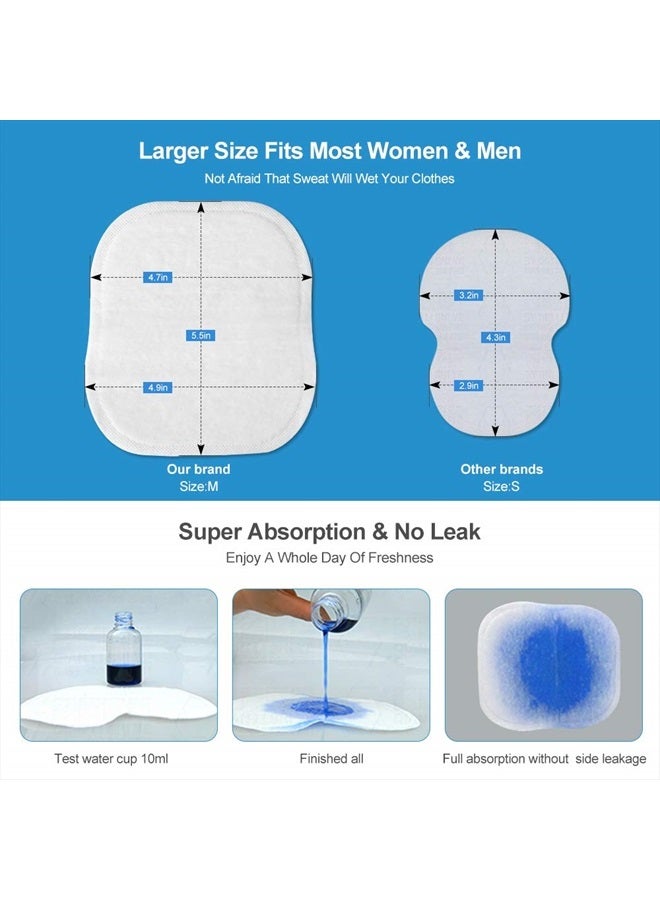 CFGROW Underarm Sweat Pads for Women and Men, 80 Pack Premium Underarm Sweat Pads Fight Hyperhidrosis, Extra Large Disposable Armpit Sweat Stain Pads,Underarm Shields Comfortable Unflavored, Non Visible - Image 2