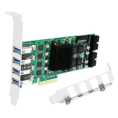 FebSmart 8-Ports PCIE Superspeed 5Gbps USB 3.0 Card for Windows and Linux Desktop PCs, 4X Dedicated 5Gbps USB 3.0 Channel 20Gbps Bandwidth, Built in FebSmart Self-Powered Technology (FS-4C-U8S-Pro) - Image 1