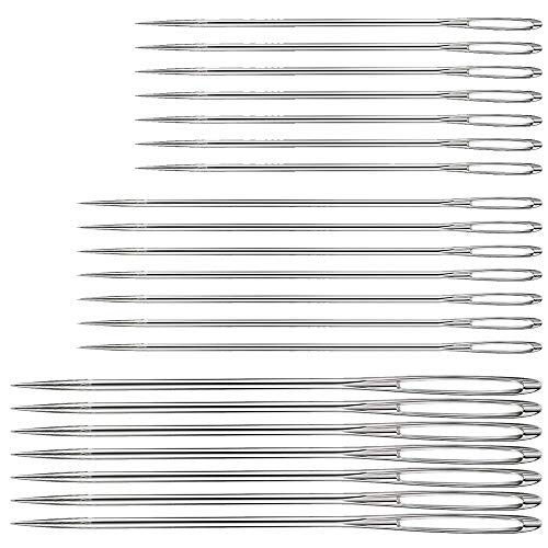Hekisn Large Eye Sewing Needles, Sewing Needles, Stainless Steel Embroidery Thread Needle, Handmade Yarn Knitting Needles Leather Needle (21 Pieces) - Image 3