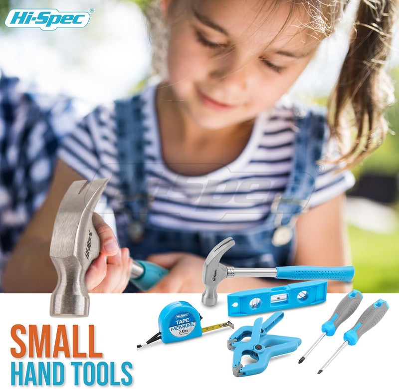 Hi-Spec 16 Piece Kid's Blue Tool Kit Set with Tool Belt - Real Metal DIY Hand Tools for Children - Image 5