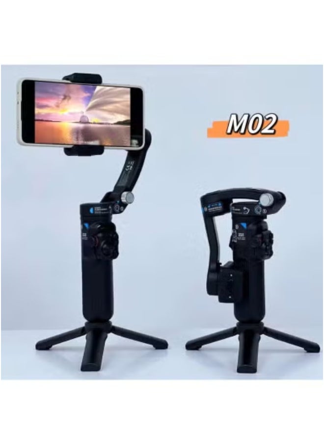 TOKQI New M02 Folding 3-Axis Gimbal Stabilizer Tripod with Smart Face Tracking | Foldable Selfie Stick with Adjustable Fill Light | 360° Rotation for Smooth Video & Photos | Portable Tripod Stand for iPhone & Android | Ideal for Vlogging, Live Streaming, Travel & Video Calls  - Image 2
