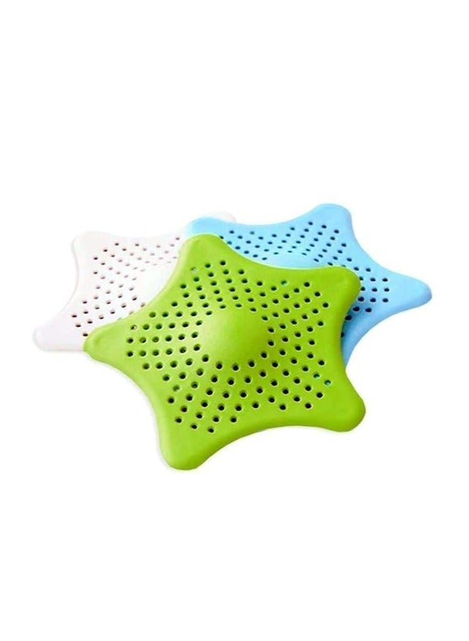 Oasisgalore Starfish Silicone Sink Strainers 3-Pack, Kitchen & Bathroom Drain Hair Catcher Stopper Cover  - Image 2