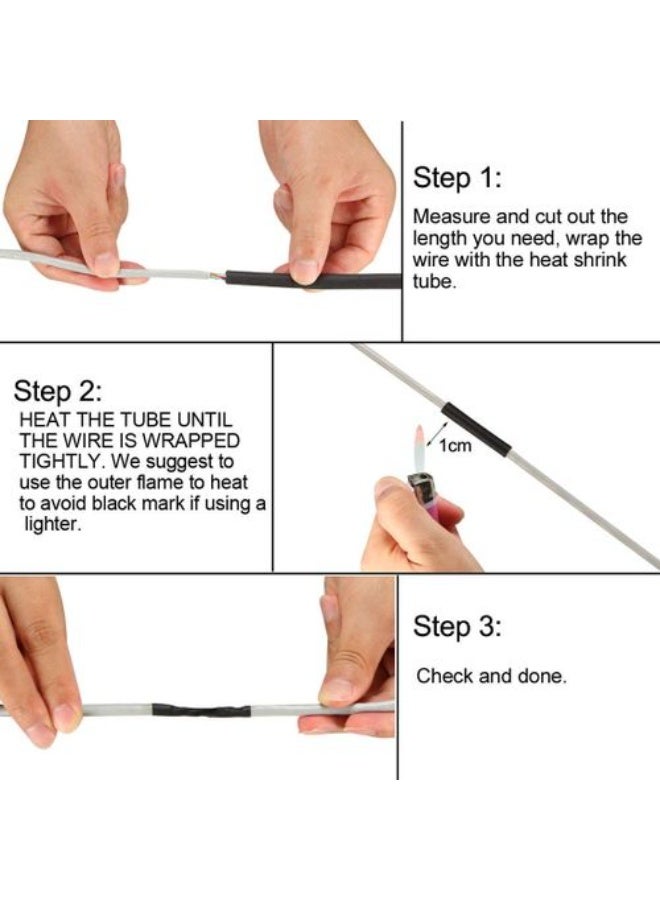WOER Heat Shrink Tube - (3 - 5) Mm Inner Diameter - 10 Cm - 8 Pieces - Image 2