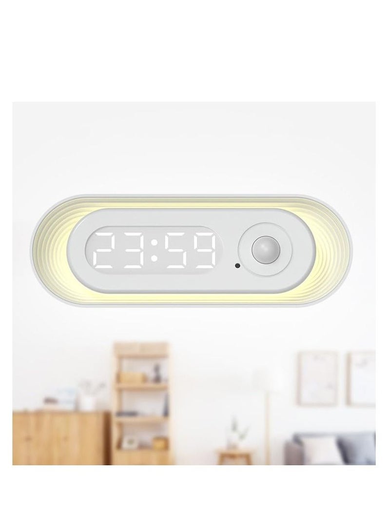 Human Body Sensor Light,Time Display,Motion Night Lights Wall Lamps,Sliding dimming,Magnetic adsorption, Cold and Warm Light Switch,for Hallway, Closet,Bedside  - Image 1