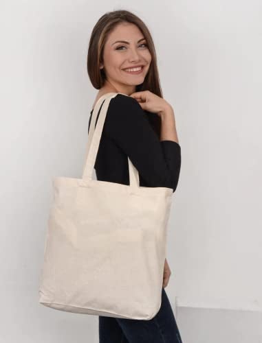 TBF Blank Bulk Canvas Tote Bags Wholesale Organic, Natural Color Plain Bags for Decorating, Heat Transfer, Printing, DIY, Crafts (24 Bags) - Image 2