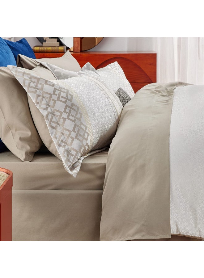 Bedsure Bedsure King Size Bed in a Bag - 7 Pieces Modern Hotel Style King Comforter Set, Luxurious Gold Bedding Set with Comforter, Sheets, Pillowcases & Shams  - Image 3