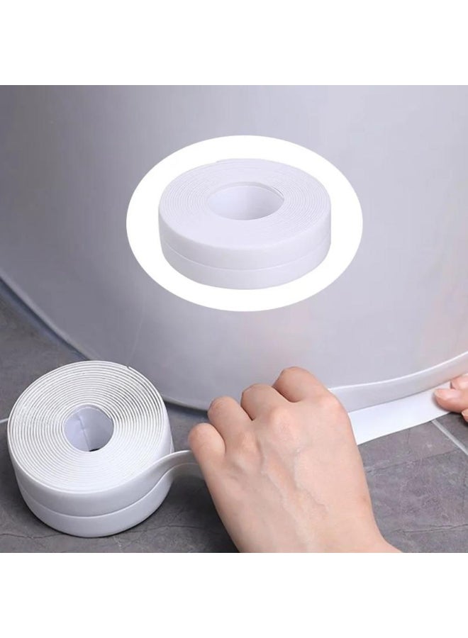 3.2m PVC Waterproof Sealing Tape for Bathroom Sink Shower Bathtub and Toilet Self Adhesive Wall Sticker  - Image 1