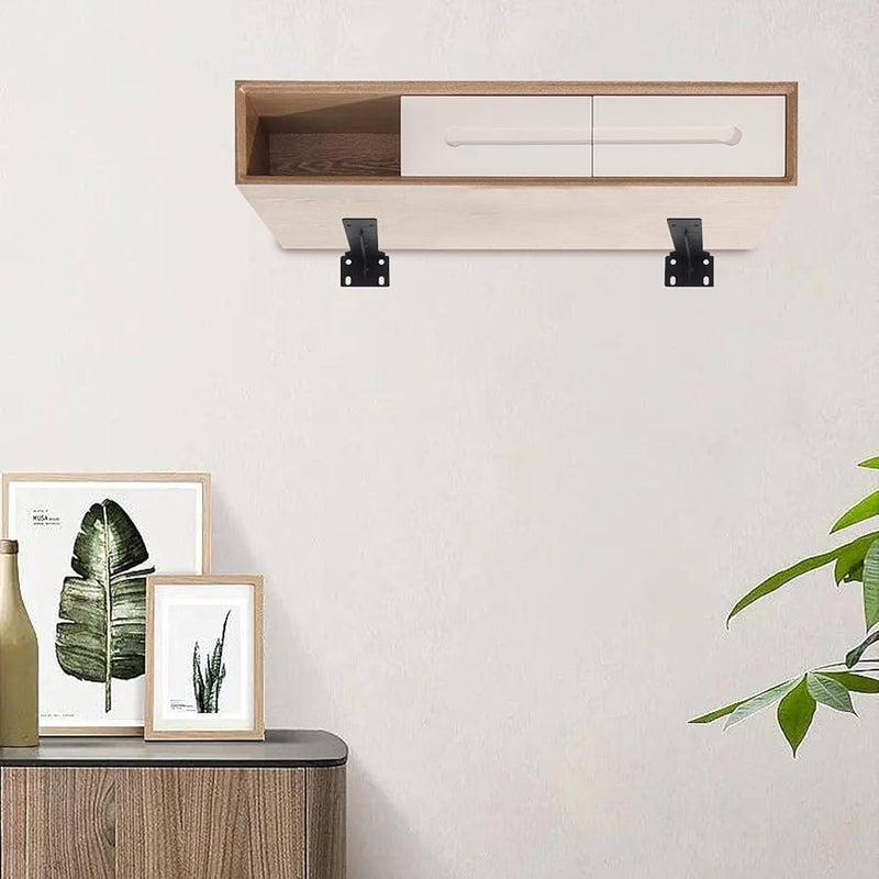 Heavy Duty Black Floating Shelf Bracket Wall Mounted Support for TV Cabinet Bookshelf Kitchen - Image 5