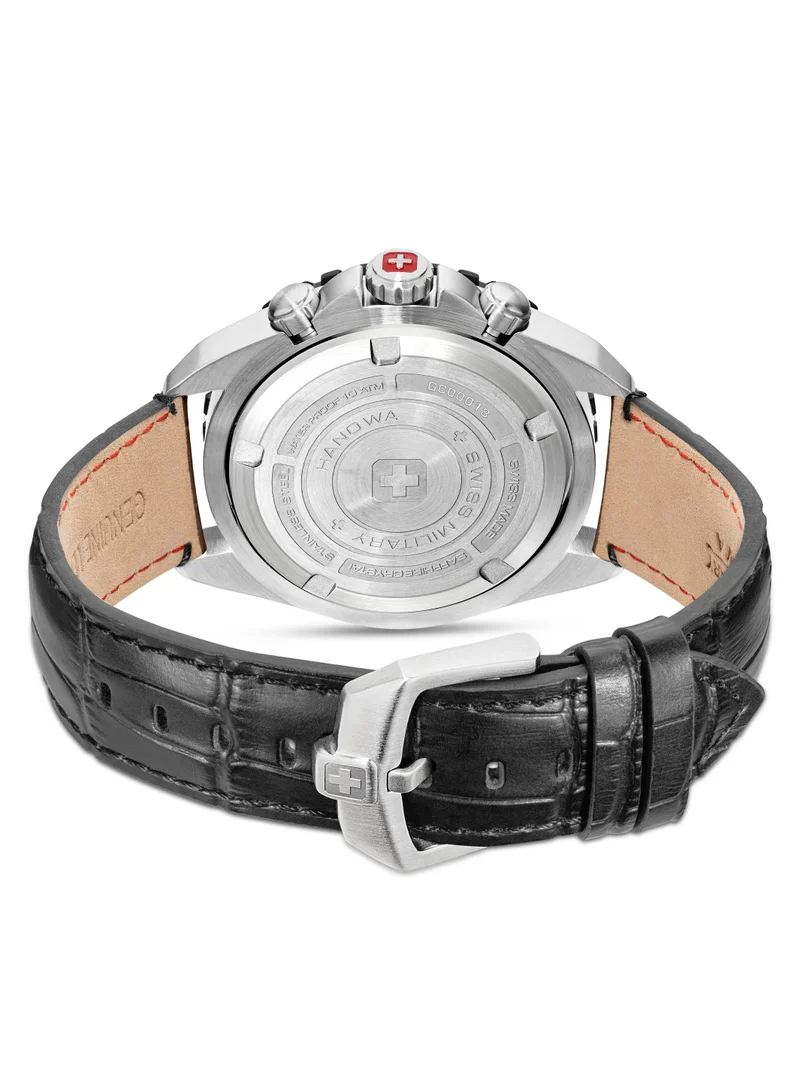 SWISS MILITARY HANOWA Men's Swiss Military Hanowa Stone Marten Watch for Men with Black Genuine Leather Strap 10 Atm - SMWGC0001830