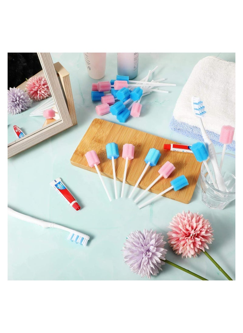100 Count Unflavored Disposable Oral Swabs Tooth Shape Mouth Swabs Sponge Dental Swabsticks Unflavored For Oral Cavity Cleaning Sponge Swab Individually Wrapped