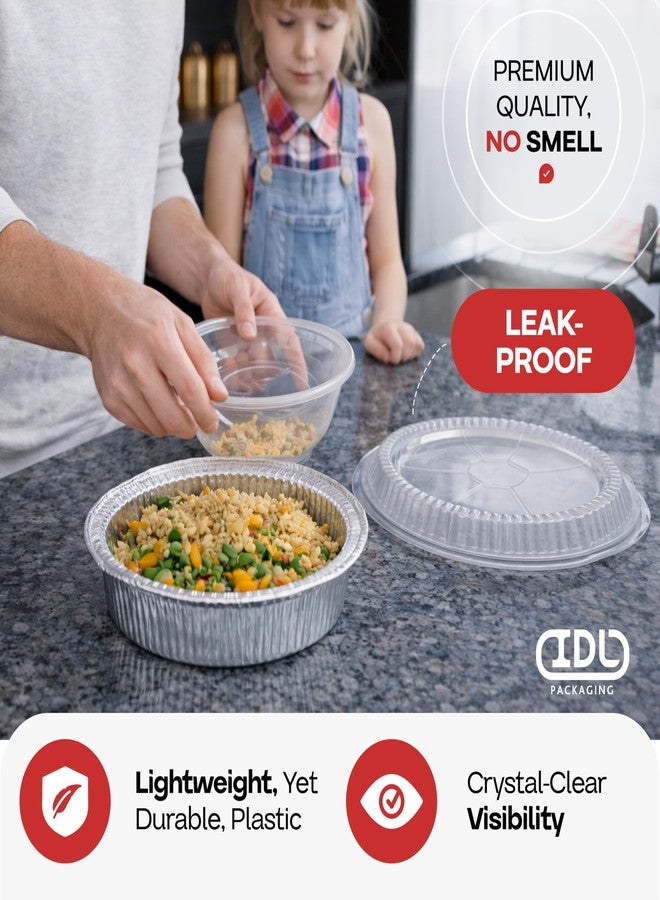 IDL Packaging 9" Round Dome Lid for Foil Pan (Pack of 50) - Clear Plastic Lid for 9" Container - Disposable Pans Cover for Takeout, Serving, Freezing - Image 4