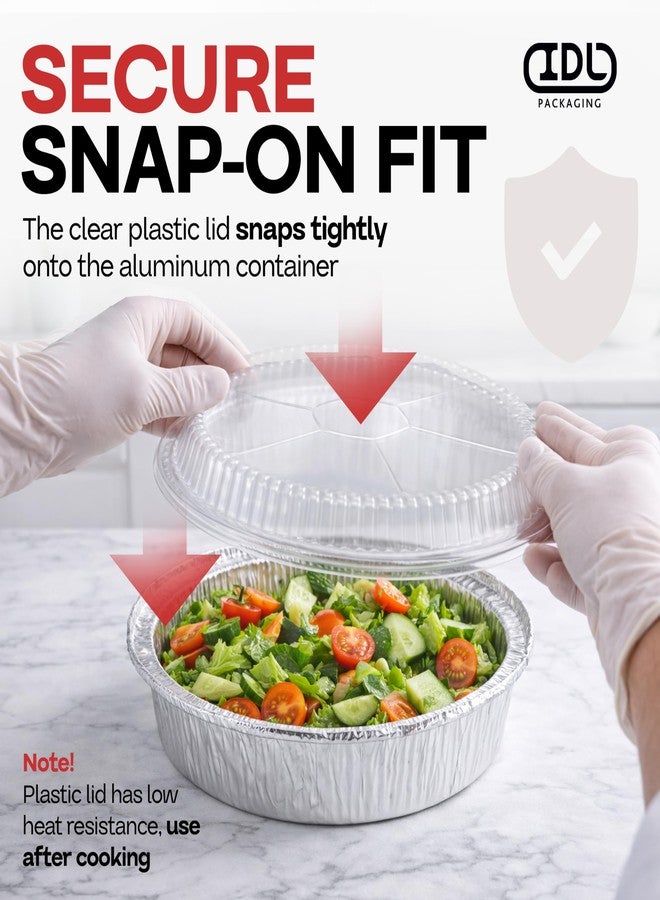 IDL Packaging 9" Round Dome Lid for Foil Pan (Pack of 50) - Clear Plastic Lid for 9" Container - Disposable Pans Cover for Takeout, Serving, Freezing - Image 3