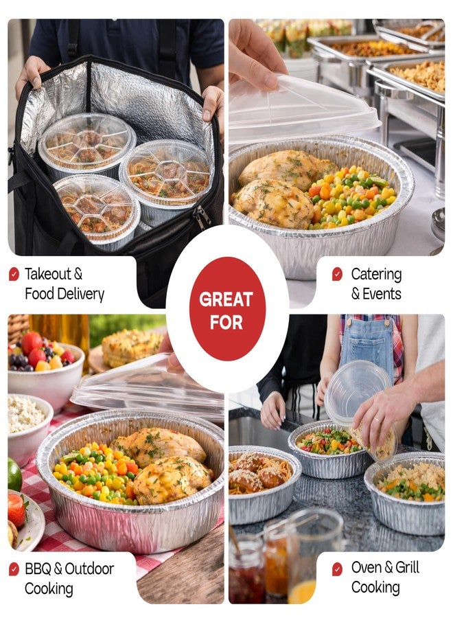IDL Packaging 9" Round Dome Lid for Foil Pan (Pack of 50) - Clear Plastic Lid for 9" Container - Disposable Pans Cover for Takeout, Serving, Freezing - Image 5