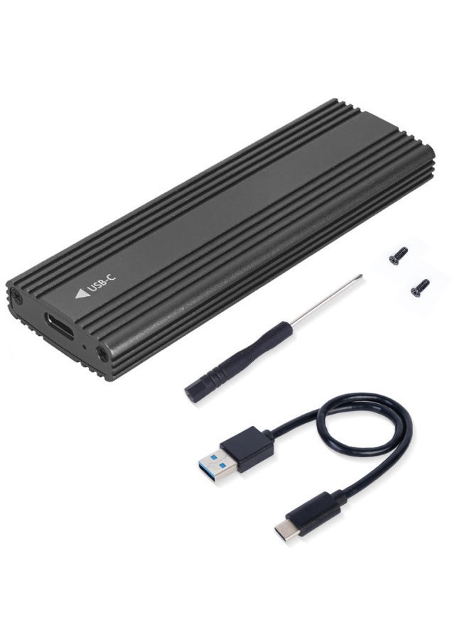 Aluminum Alloy M.2 Solid State Drive Box Dual Protocol 10gbps High-speed Transmission Ngff Sata Pcie Nvme-Color:Black NGFF  - Image 1