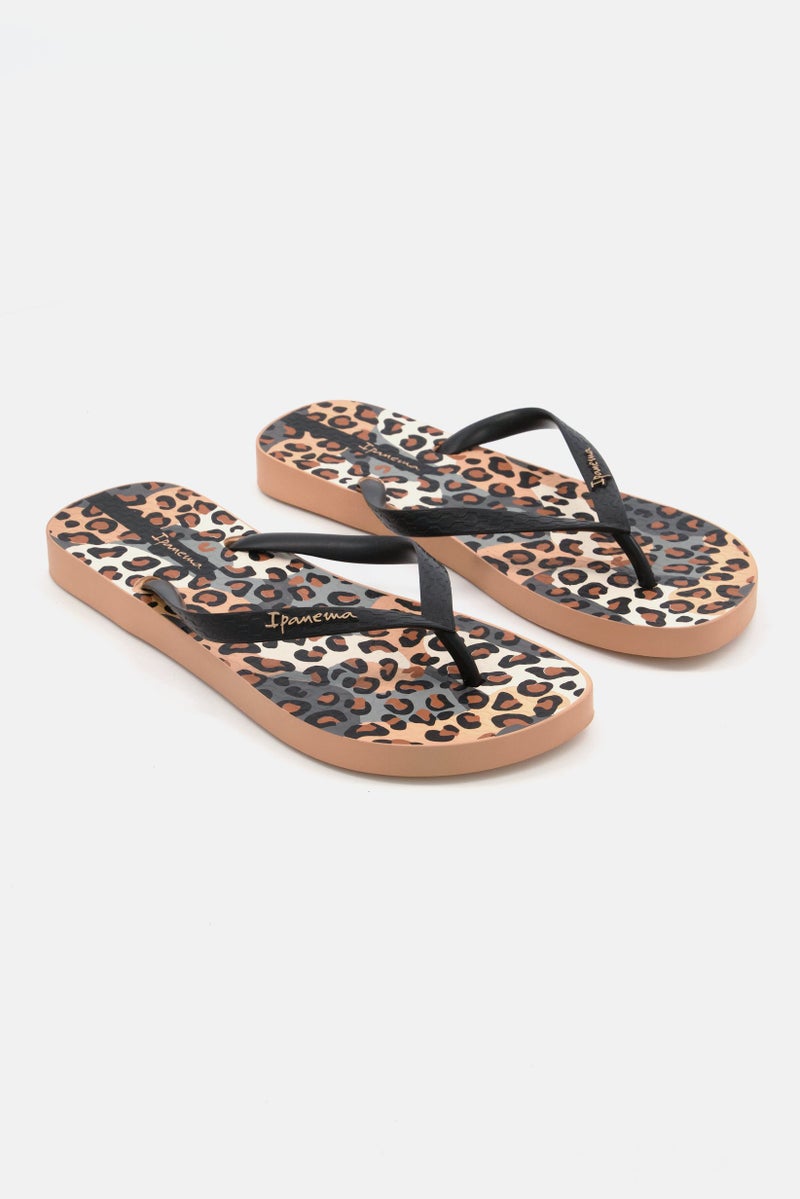 Ipanema Kids Girl Printed Flip Flops, Brown - Image 1