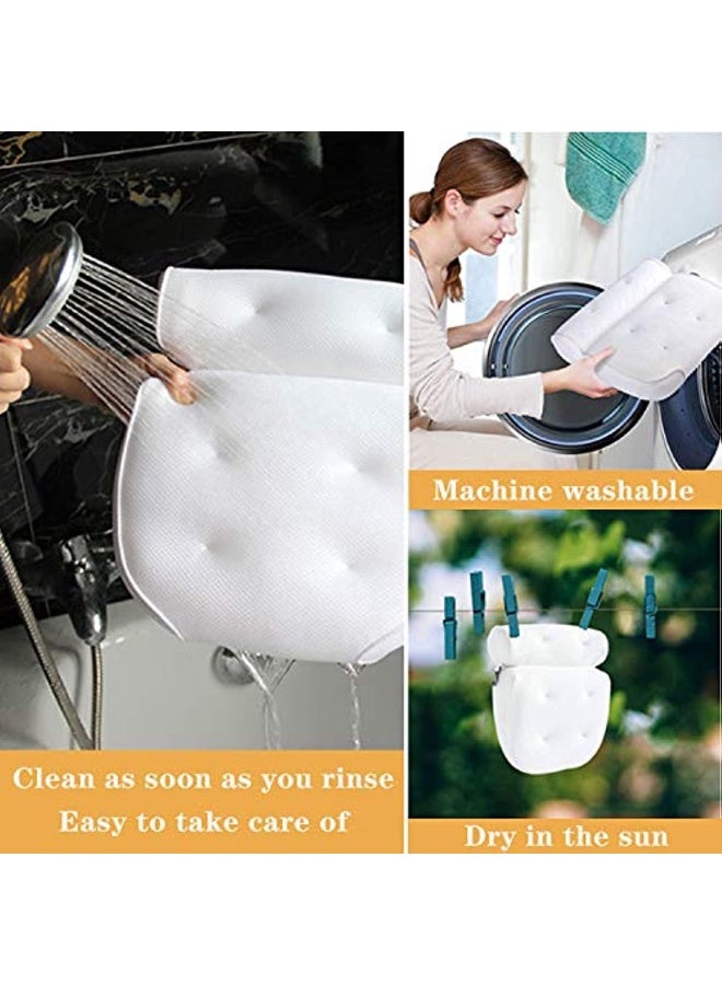 Bath Pillow Bath Cushion with 6 Non-Slip Suction Cups for Spa Pillow Bathtub Jacuzzi Hot Tub Home Spa (37 X 35 X 10cm)  - Image 3