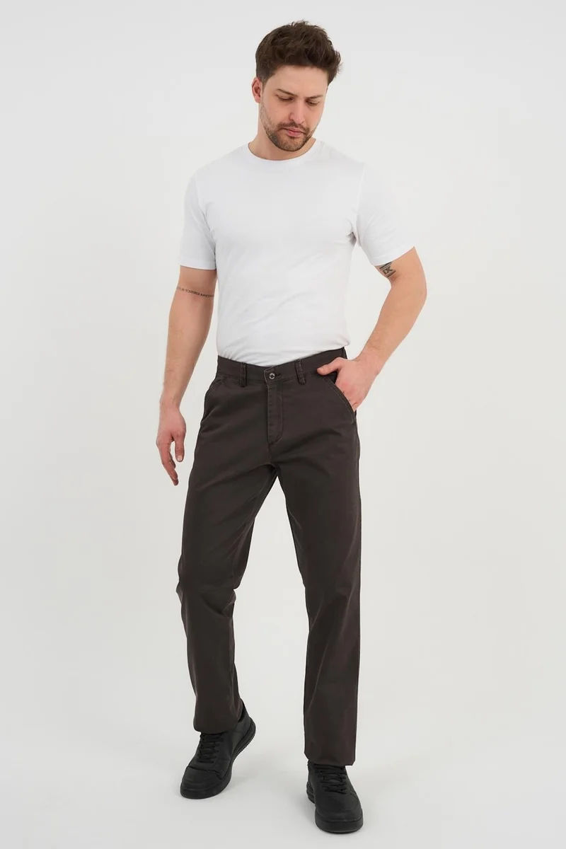Alexander Gardi ALEXANDERGARDI Men's Side Pocket Brown Chino Trousers (AG-1910)
