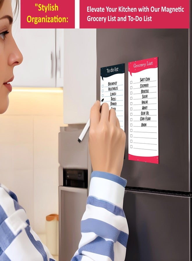 Rousrie Grocery List and to Do List Fridge Magnet Board Combo with Dry Erase Marker Pen | Unlimited Usage and Rewritable Magnetic Technology - Image 3