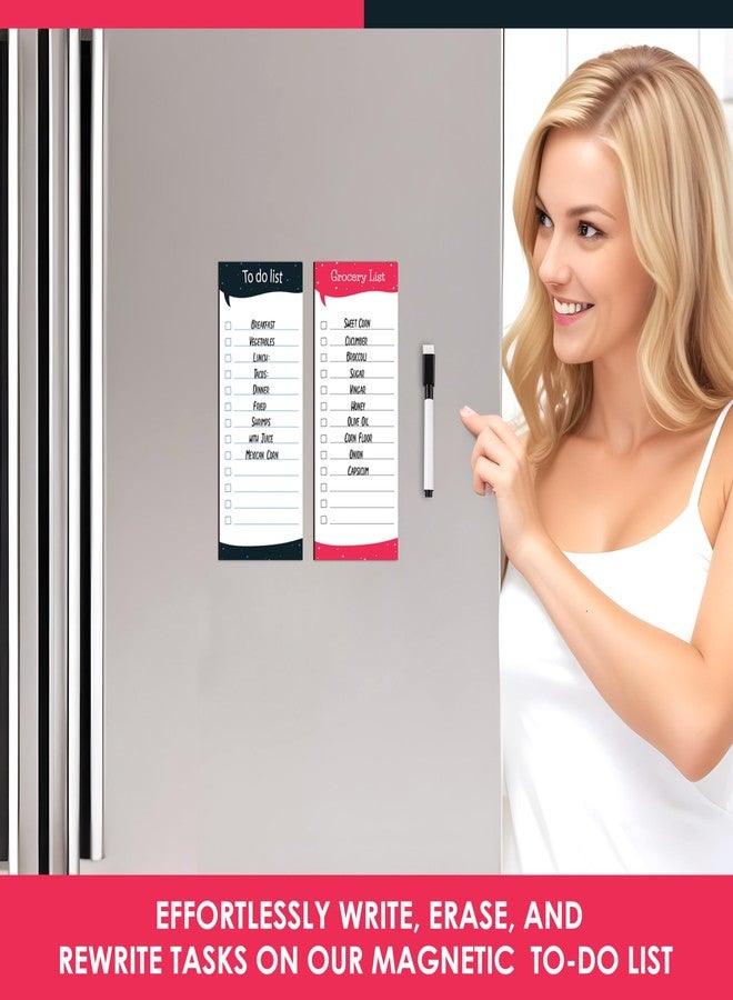 Rousrie Grocery List and to Do List Fridge Magnet Board Combo with Dry Erase Marker Pen | Unlimited Usage and Rewritable Magnetic Technology - Image 2